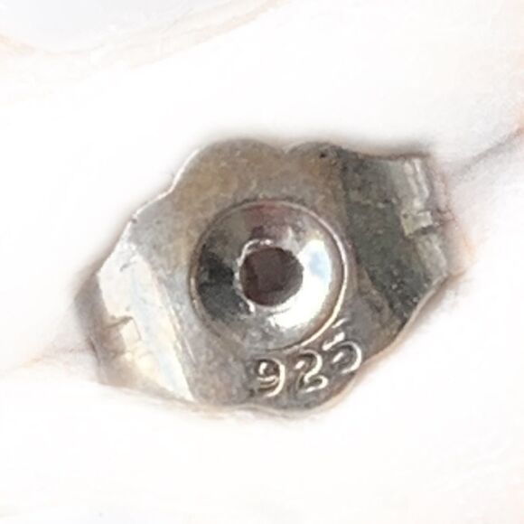 Sky blue faceted crystal sterling dangling earrings pierced - Picture 4 of 6